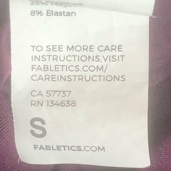 Fabletics Burgundy Front Twist Long Sleeve Cropped Activewear Top Size Small​ - Picture 8 of 9